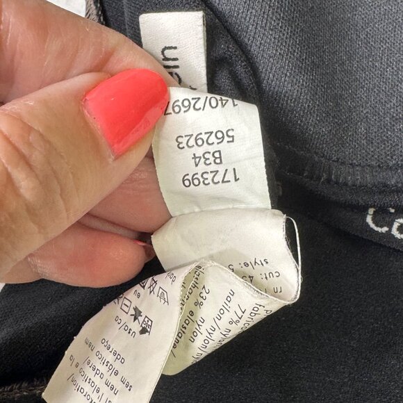 Calvin Klein Animal Print One-Piece Swimsuit Size 4 Shirred Black Gray - Picture 5 of 13